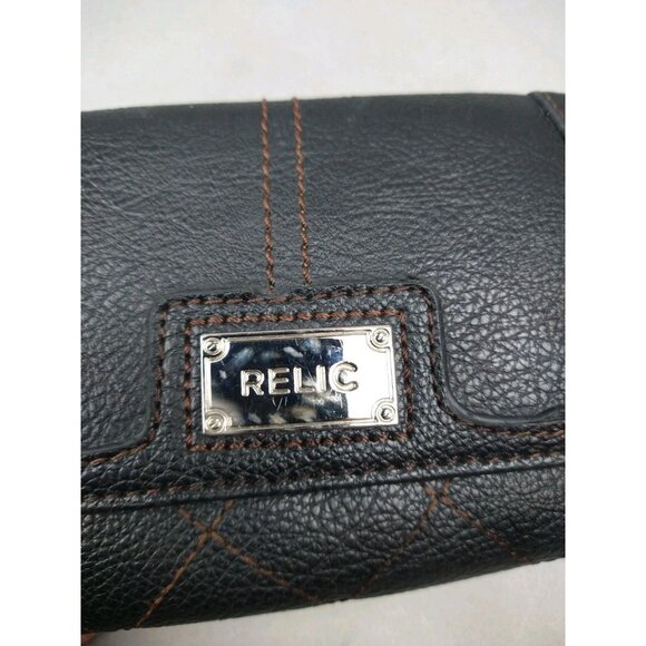 Relic Leather Wallet Brown Zip Pocket Coin Purse Card Slots Bi-Fold Wallet - Picture 11 of 12